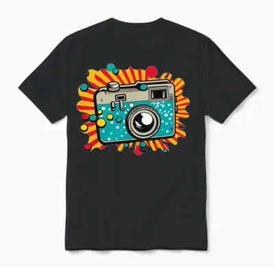 Retro Camera Unisex T-Shirt - Black