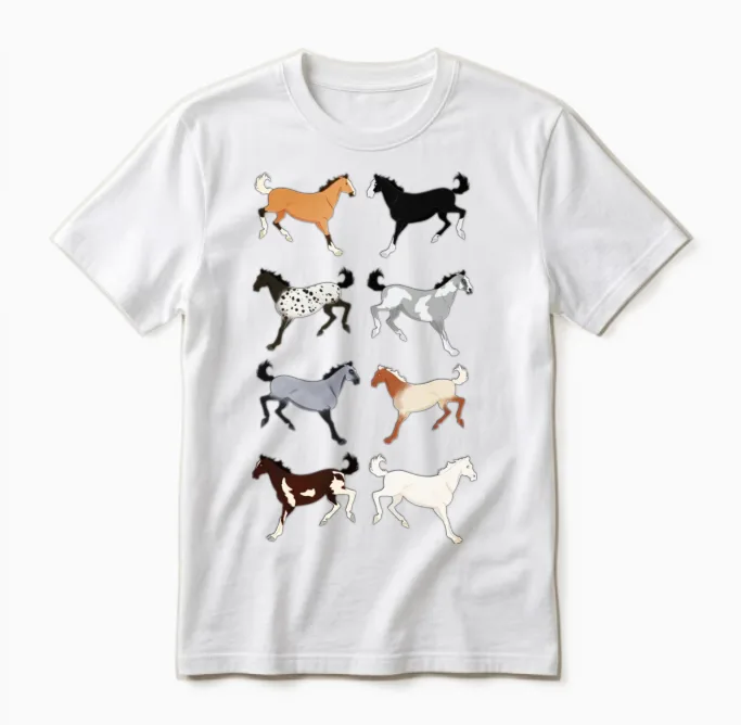 Horse Breeds Lovers Gift Unisex T-Shirt in White