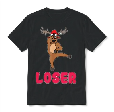 Reindeer Loser Dance Battle Royal Christmas Gift Unisex T-Shirt - Black