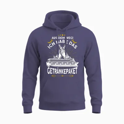 T-Shirt with German Text "aus Dem Weg Ich Habe Das Getränkepaket Kreuzfahrt" Unisex Hoodie - Heather Sport Dark Navy