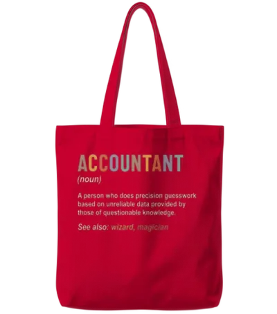 Accountant Definition Accounting Cpa Funny Tote Bags - Red