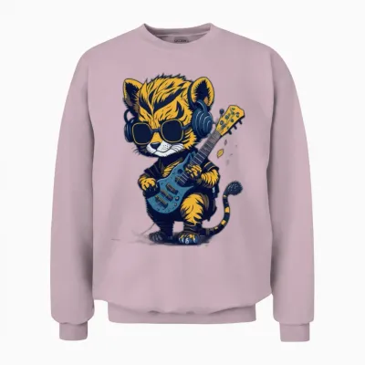 Retro Tiger Cibby Unisex Sweatshirt - Light Pink