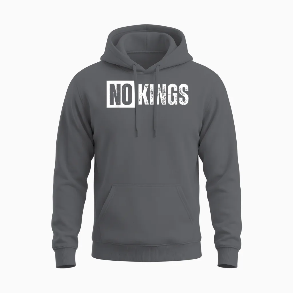 No Kings Unisex Hoodie in Charcoal