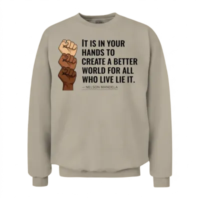 Create a Better World Unity Design Unisex Sweatshirt - Sand