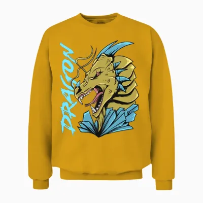 Retro Spooky Dragon Unisex Sweatshirt - Gold