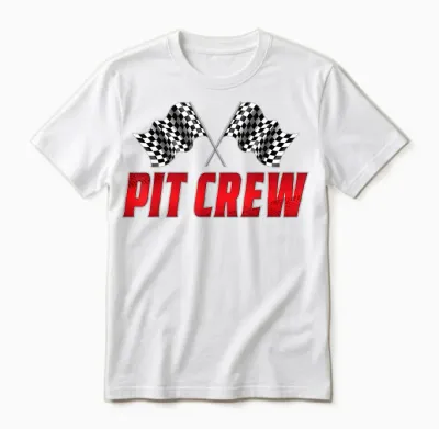 Pit Crew Race Car Birthday Family Racing Adult Unisex T-Shirt - White