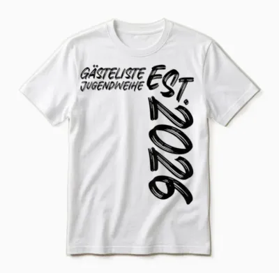 Gästeliste Jugendweihe Est. 2026 Feier Gäste Unterschriften Unisex T-Shirt - White