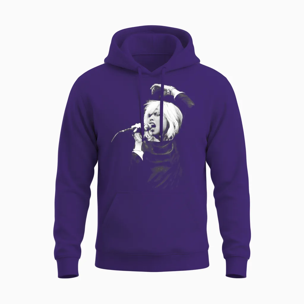 Debbie Harry Blondie Live Von Simon Fowler Unisex Hoodie in Purple