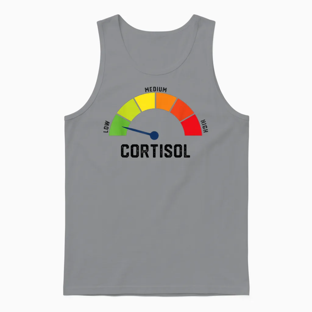 Low Cortisol V Meme Memes & Humor Gift Unisex Tank Top in Sport Grey