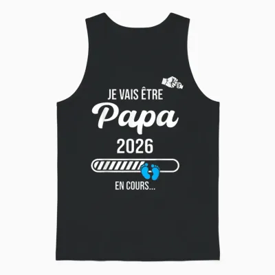 Je Vais être Papa 2026, Future Papa 2026 Unisex Tank Top - Black