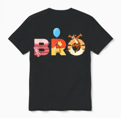 Disney Winnie the Pooh and Friends Bro Family Trip Matching Unisex T-Shirt - Black