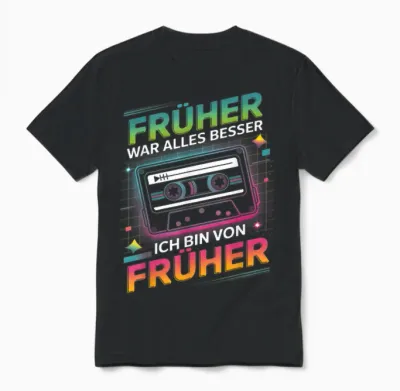 Früher War Alles Besser Kassette Retro 80s 90s Unisex T-Shirt - Black