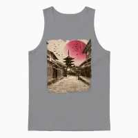Japan Vintage Kyoto Japanese Art Unisex Tank Top in Sport Grey - 1