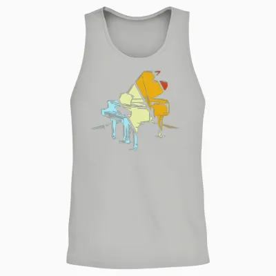 Piano Retro Unisex Tank Top - Ash
