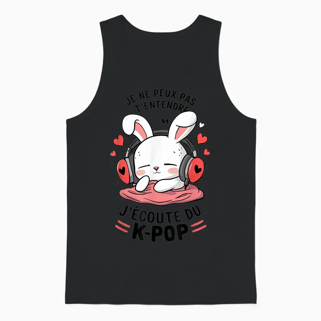K-Pop T-Shirt | T-Shirts for Girls & Women Gifts K-Pop T-Shirt, White, S Unisex Tank Top in Black