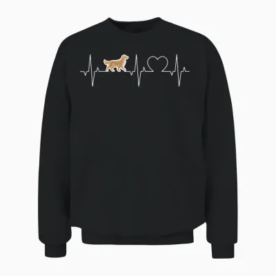 Golden Retriever Herzschlag Ekg Goldie Puls Golden Retriever Unisex Sweatshirt - Black