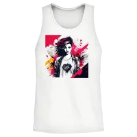 Rebel Attitude Girl Unisex Tank Top - White – 2