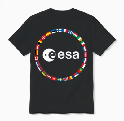 Esa European Space Agency Logo T-Shirt, Black Unisex T-Shirt - Black
