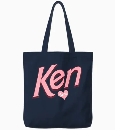 Barbie Valentine's Day Ken Love T-Shirt, Black Tote Bags - Navy