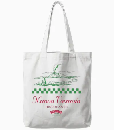Logo Nuovo Vesuvio T-Shirt, White, S Tote Bags - White