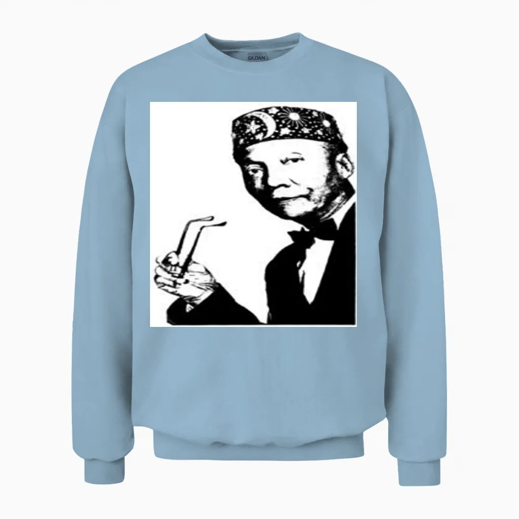 Elijah Muhammad (silhouette) Unisex Sweatshirt in Light Blue