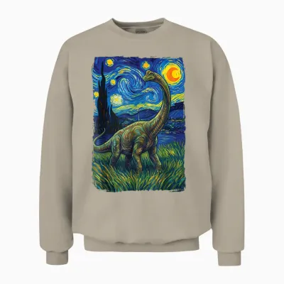 Brontosaure Nuit étoilée Apatosaure Unisex Sweatshirt - Sand