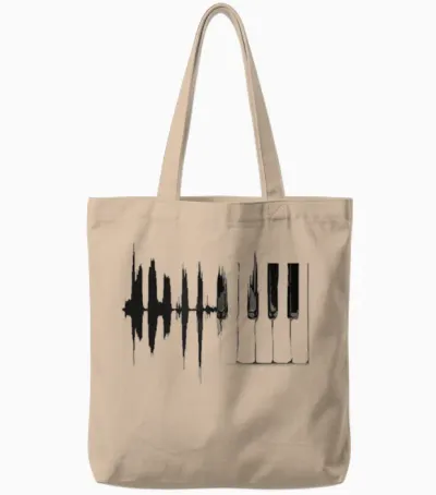 Piano Shirt Klavier T-Shirt Tasten Klaviertasten Flügel Tote Bags - Natural
