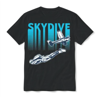 Skydiving Skydive Retro Unisex T-Shirt - Black