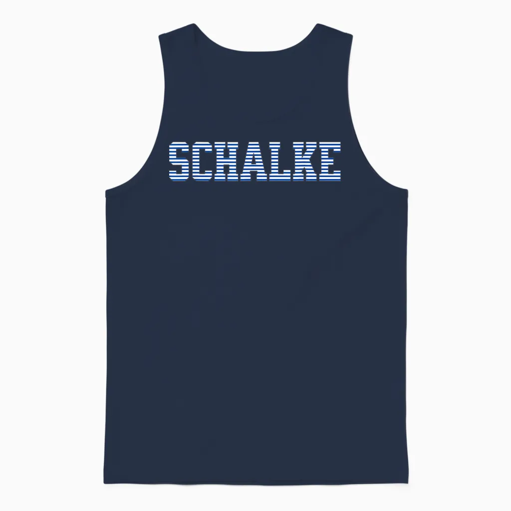 Schalke T-Shirt, Black Unisex Tank Top in Navy