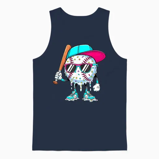 Baseball Life Style 101 Apparel Youth Drip Baseball Boys Kid Unisex Tank Top - Navy