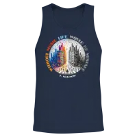Without Music Life Would Be a Mistake Nietzsche Unisex Tank Top - Navy – 2