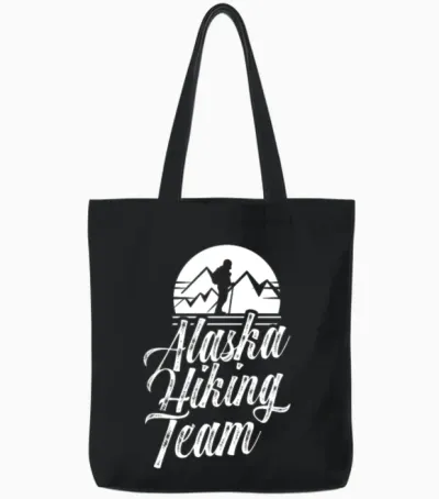 Alaska Hiking Team Hiker Nature Hike Tote Bags - Black