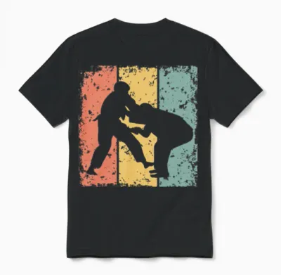 Judo Retro Unisex T-Shirt - Black