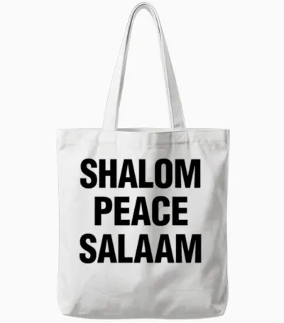 Shalom Peace Salaam Tote Bags - White