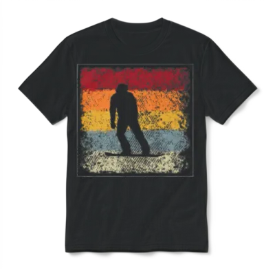 Snowboarding Retro Unisex T-Shirt - Black