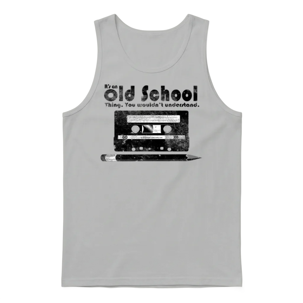 Old School Thing Cassette Retro 80s Unisex Tank Top - Ash