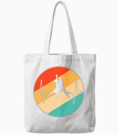 Dance Retro Heartbeat Tote Bags - White