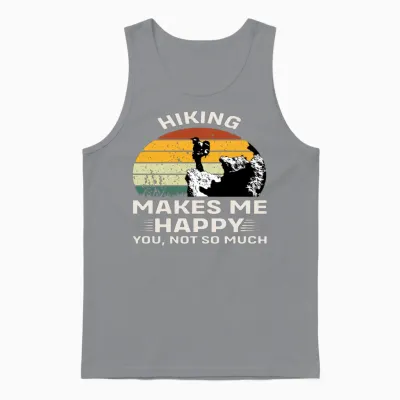 Hiking Make Me Happy Unisex Tank Top - Sport Grey