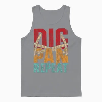 Gold Panning Prospector Dig Pan Repeat Unisex Tank Top - Sport Grey