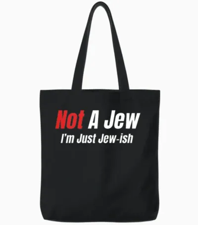 Not a Jew I'm Just Jew-Ish Hanukkah Hashana Tote Bags - Black