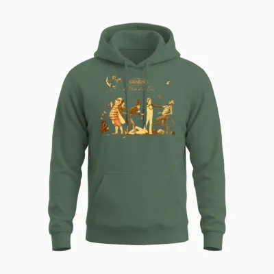 Genesis a Trick of the Trail Album Cover Unisex Hoodie - Military Green