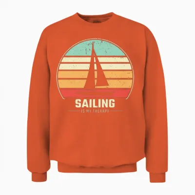 Sailing Retro Sail Boat Unisex Sweatshirt - Orange