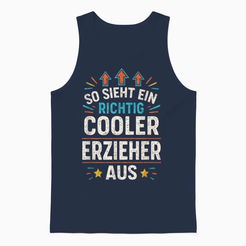 So Sieht Ein Richtig Cooler Erzieher Aus Unisex Tank Top in Navy