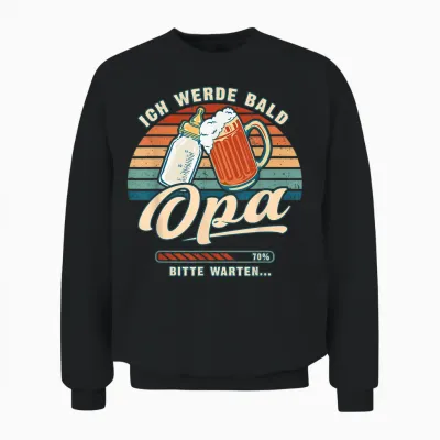 Ich Werde Bald Opa Verkünden Spruch Mit Opa Loading Unisex Sweatshirt - Black