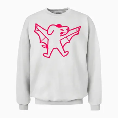 Bat Dog Unisex Sweatshirt - White