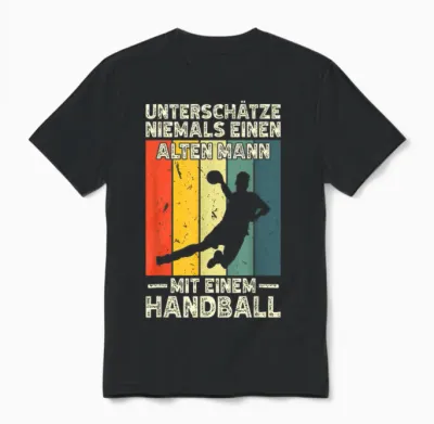 Männer Handballer Einen Alten Mann Mit Einem Handball Unisex T-Shirt - Black