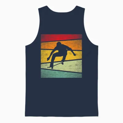 Skating Retro Unisex Tank Top - Navy