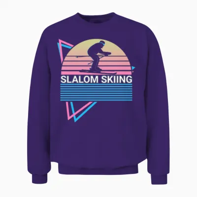 Slalom Skiing Retro Unisex Sweatshirt - Purple