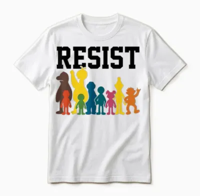 Save P.b.s Resist Rainbow Character Graphic Unisex T-Shirt - White
