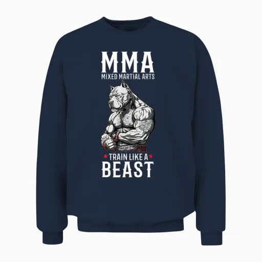 Mma Train Like a Beast - Cage Fighter Free Fighting Unisex Sweatshirt - Navy